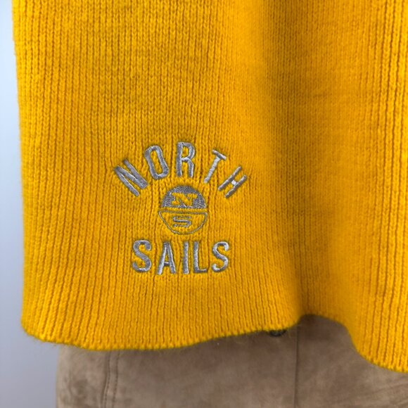NORTH‎ SAILS Large Sailor Bright Yellow Knit Ribbed Nautical Scarf  13’’ x 58’’ - Picture 2 of 3